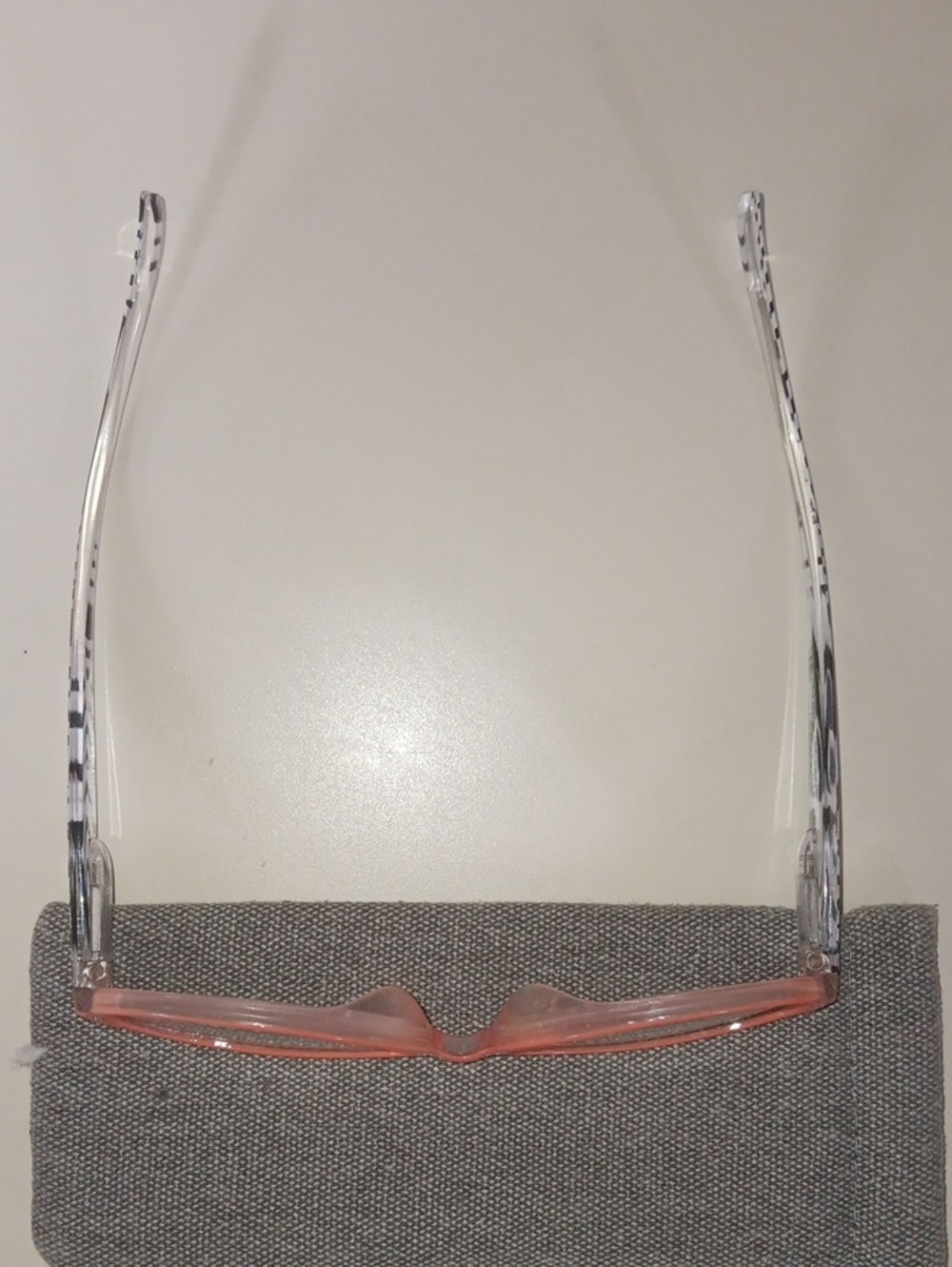 Women’s Coral Cat-Eye Glasses with Zebra-Print Temples +2.50 manification Reader - Picture 5 of 7